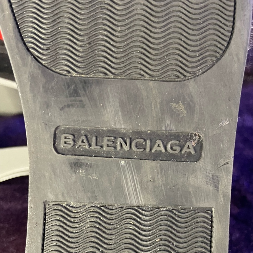 Balenciaga Sneaker PellecS.Gomm Veau Velours Spray Gommeux Rouge VIF size 11 - Picture 4 of 5